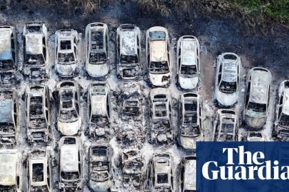 Man arrested on suspicion of arson after fire at car park used by Gatwick passengers