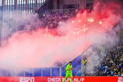 Cambuur fans suffer burns as fireworks set off during Dutch league match