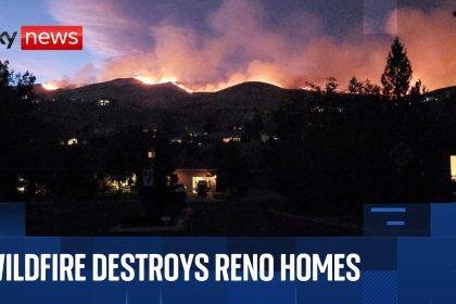 'Human-caused' wildfire rips through major city in Nevada - as 90,000 residents told to flee