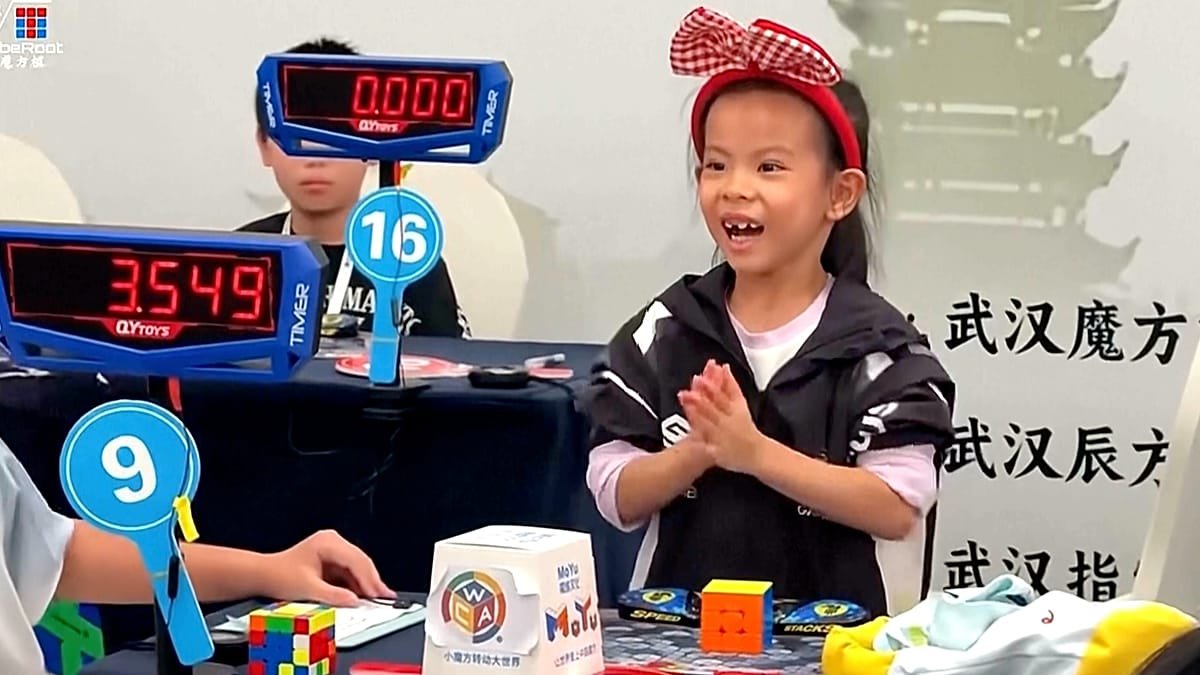 Watch: Six-year-old girl breaks women’s Rubik’s Cube world record