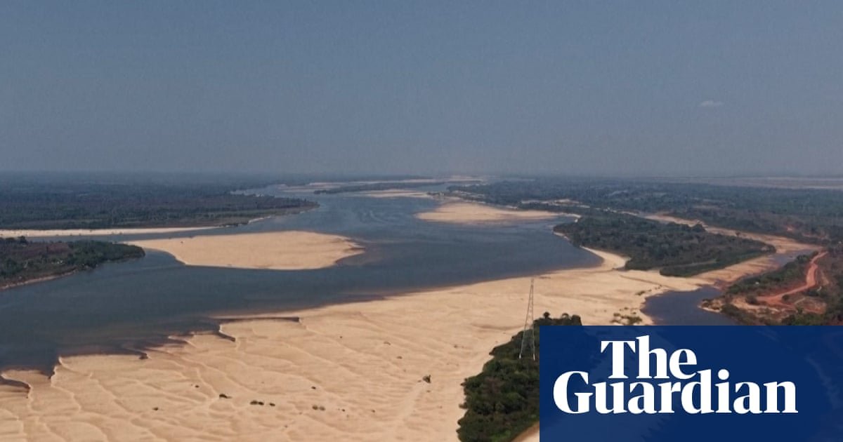 Drone footage shows severe drought hitting Brazil’s northern river – video
