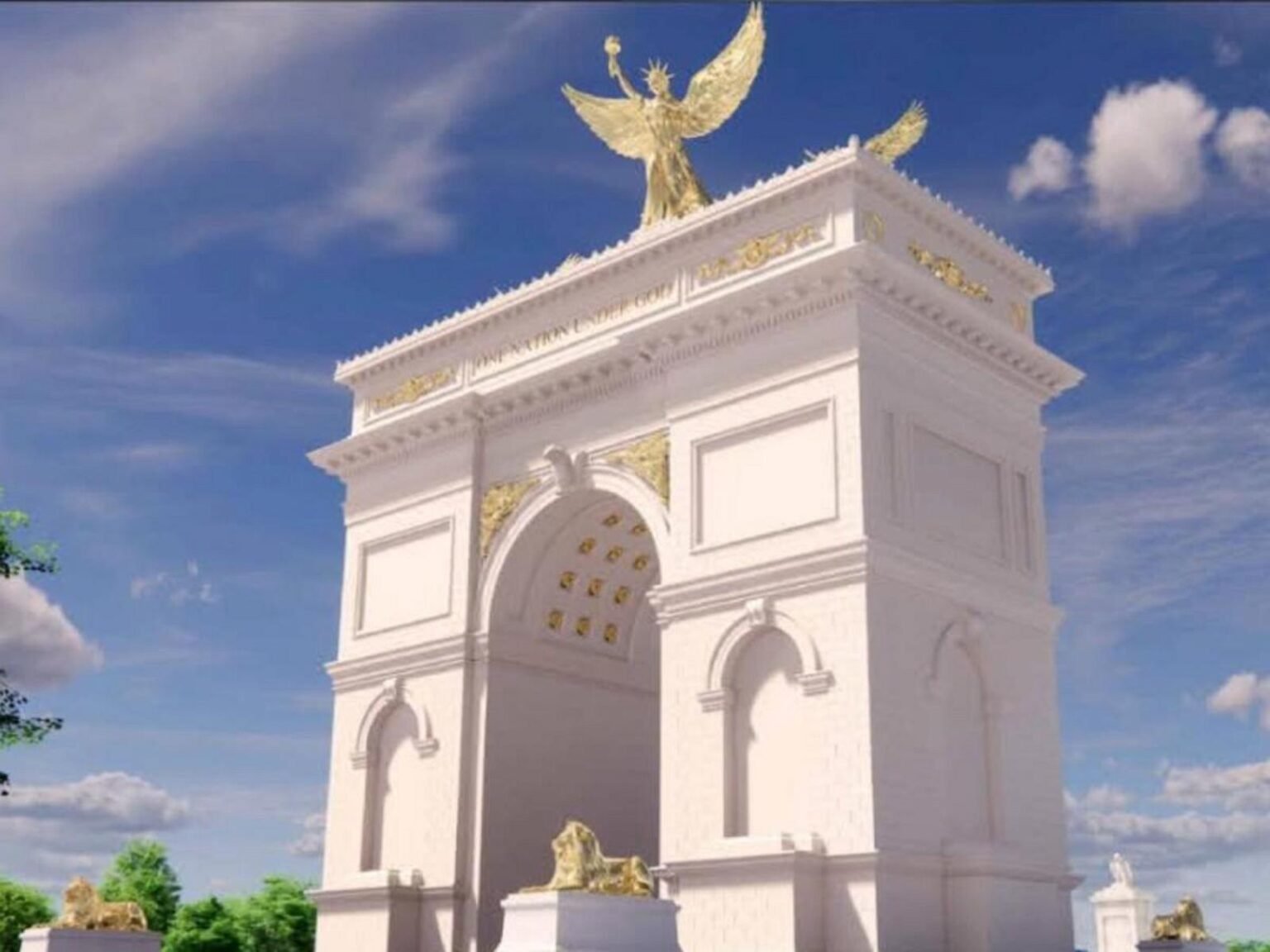 WATCH:  Trump says 'Triumphal Arch' will be used as a sniper and drone facility