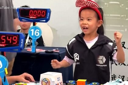 WATCH:  Six-year-old girl sets Rubik's Cube world record
