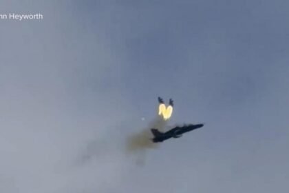 WATCH:  Pilots eject as military jet crashes