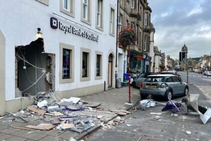 Bank cash machines ripped out and taken away on a horsebox