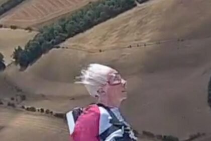 'Inspirational' 97-year- old wing walker gives back to hospital ward
