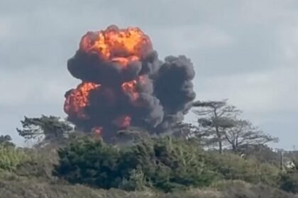 Video shows RAF pilots ejecting from jet before crash