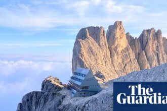 ‘Like a Bond villain’s lair’: I climbed the Dolomites to the world’s most spectacular mountain hut