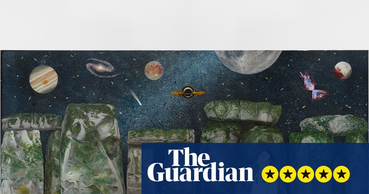 Nicole Eisenman review – ICE-like goons clash with sublime stargazing as America’s magical magpie returns