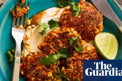 Kenji Morimoto’s gochujang corn fritters and oyster mushrooms with butter bean mash – recipes