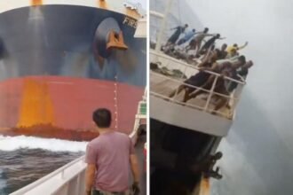 Watch: Dramatic moment a cargo ship crashes into another vessel