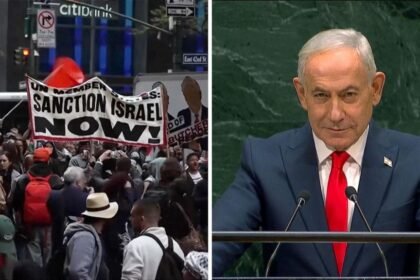 Watch: Protests and walkouts as Netanyahu addresses UN
