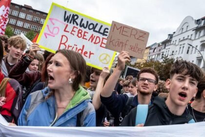 Students strike across Germany in protest against military service