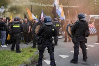 Dutch police disperse violent far-right protest in The Hague
