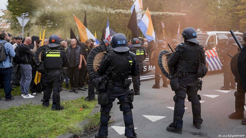 Dutch police disperse violent far-right protest in The Hague