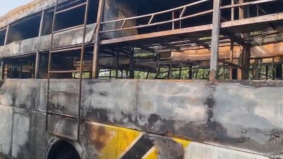 India news: Nine killed after bus catches fire outside Delhi