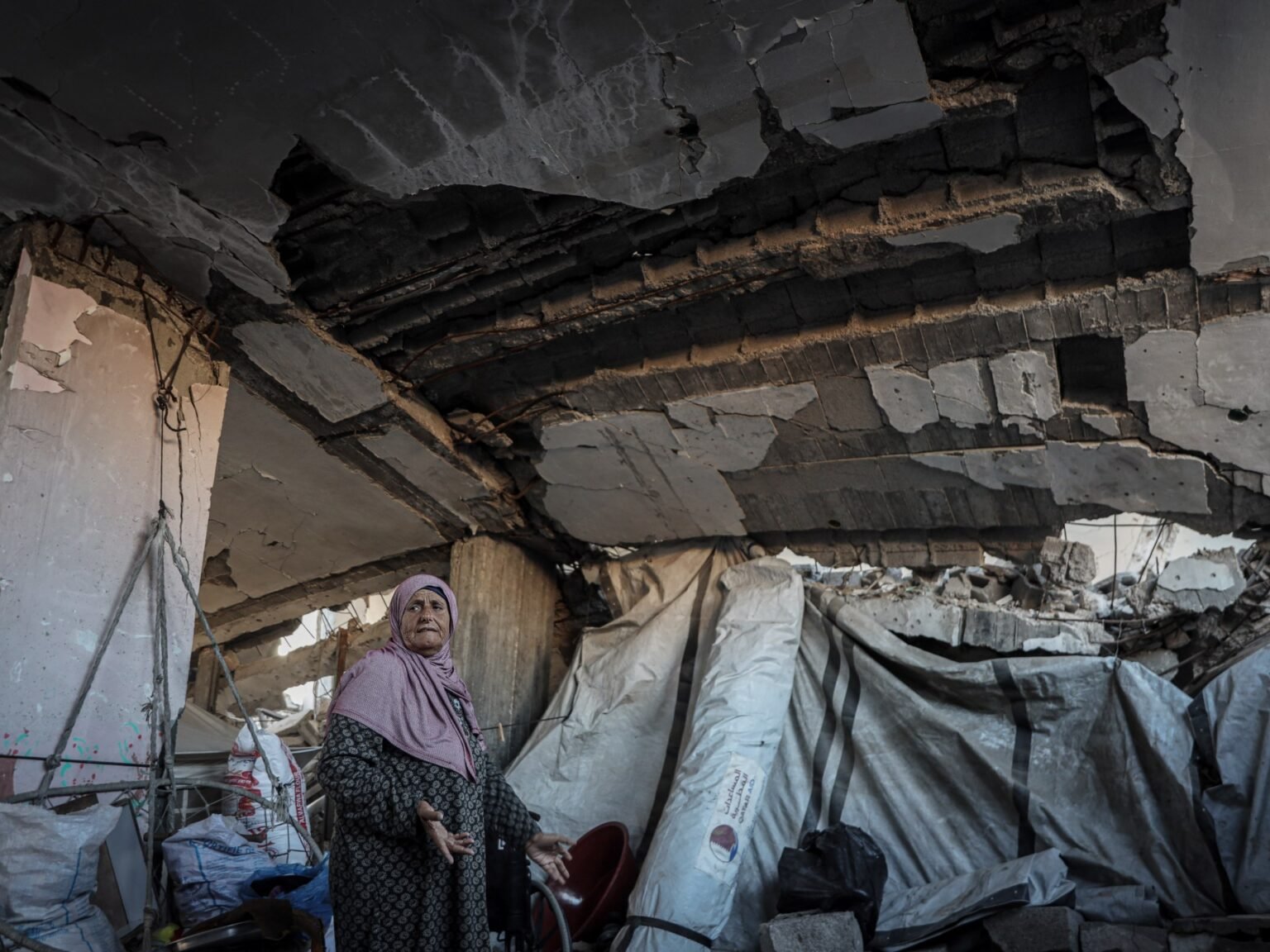 ‘Nowhere else to go’: Gaza families shelter in buildings that may collapse