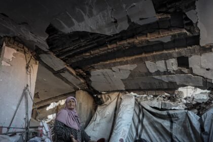 ‘Nowhere else to go’: Gaza families shelter in buildings that may collapse