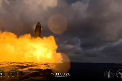 Watch: Starship splashdown ends in fireball
