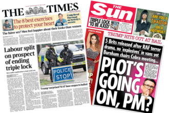 The Papers: 'Labour split on triple lock' and 'Plot's going on, PM?'