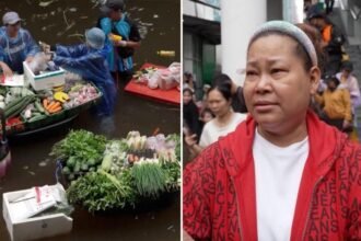Watch: Bangkok locals create floating market during floods