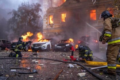 Russia pounds Ukraine’s Kyiv after deadly strike on Academy of Sciences