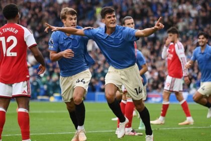 Brighton beat Arsenal 3-0 as Man City top Premier League without playing