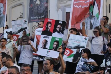 Tunisian protesters demand release of four Sumud activists