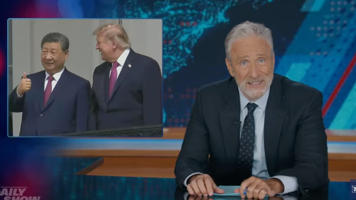 Jon Stewart Takes Aim at Trump’s Meeting With Chinese President: ‘How Does America Even Stay on the Map?’