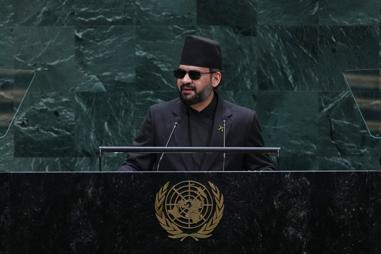 Nepal's leader, at UN, says recent floods serve as a 'warning to the world' about climate change