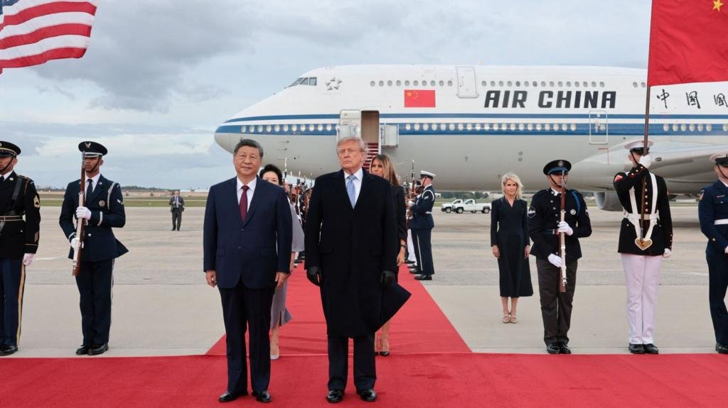A red carpet and military flyover - How Trump welcomed Xi
