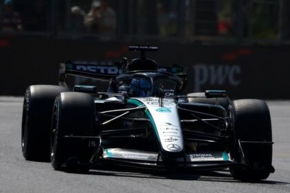 Russell fastest in Baku as Antonelli stops on track