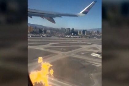 Video shows flames shooting from plane engine minutes after takeoff