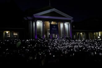 South Africans voice their anger as hundreds hold femicide vigil