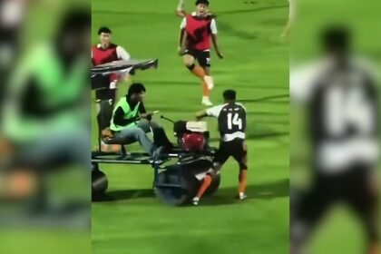 Former England and Tottenham star Andros Townsend run over by pitch roller