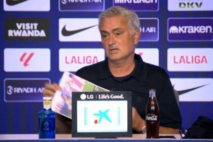 Mourinho holds up images of ‘two clear red cards’ after Atletico defeat