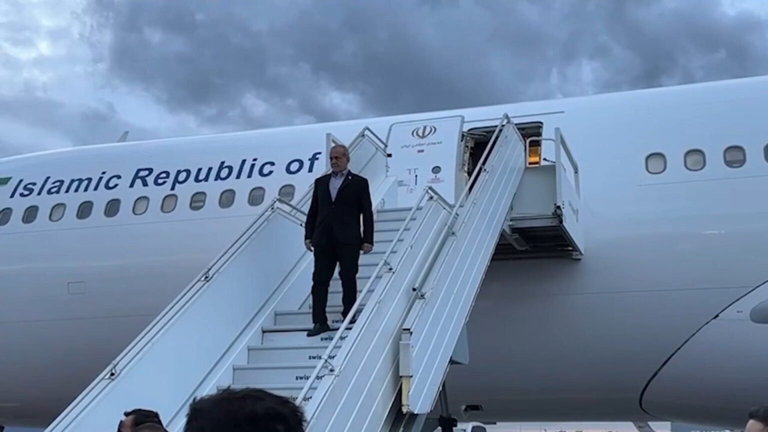 Iranian President Masoud Pezeshkian arrives in New York for UNGA