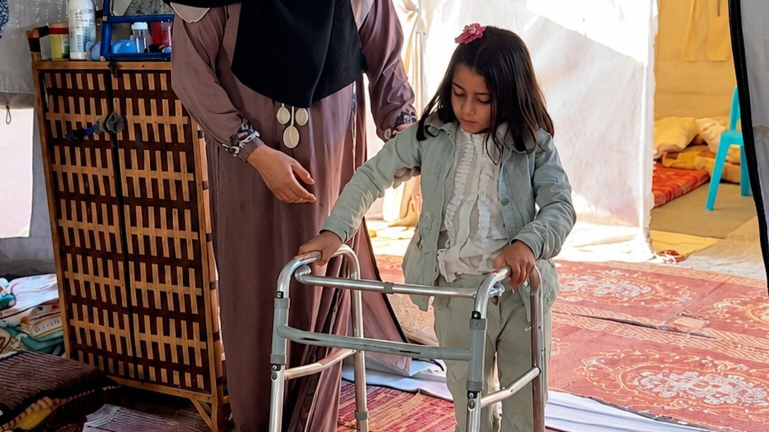 Girl disabled by Israeli strike urges wheelchairs be let into Gaza