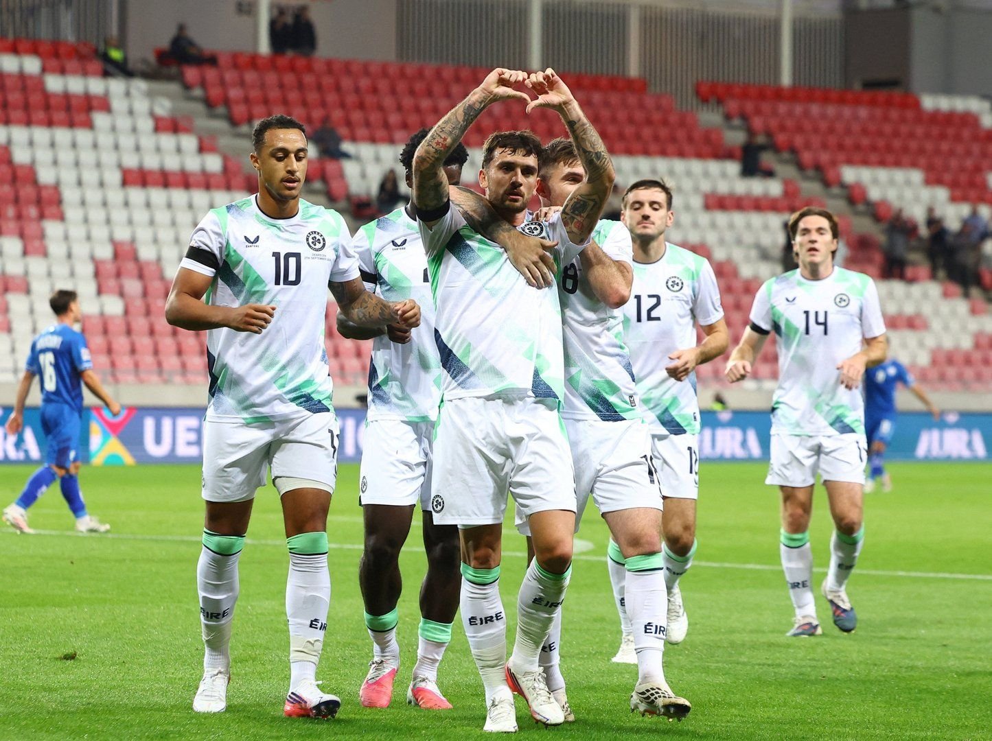 Ireland beats Israel 3-0 wearing black armbands to support Gaza
