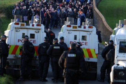 Protesters block Orange Order march in Northern Ireland