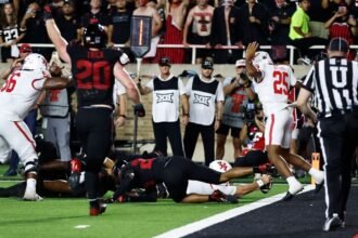 Replay review confirms goal line stop as Texas Tech beats Houston