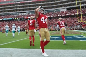 49ers' Juszczyk fined for 'offensive' act of pretending to chug beer