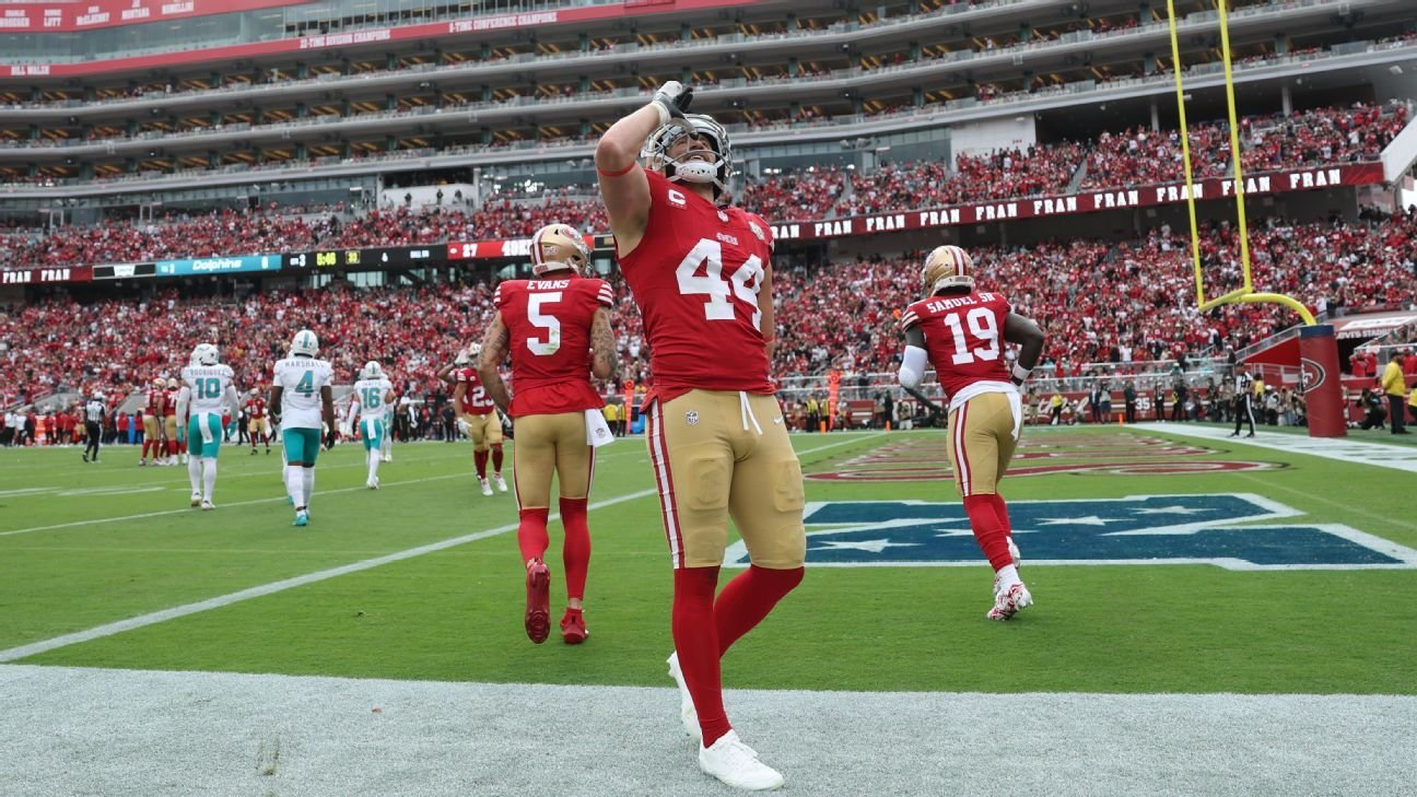 49ers' Juszczyk fined for 'offensive' act of pretending to chug beer