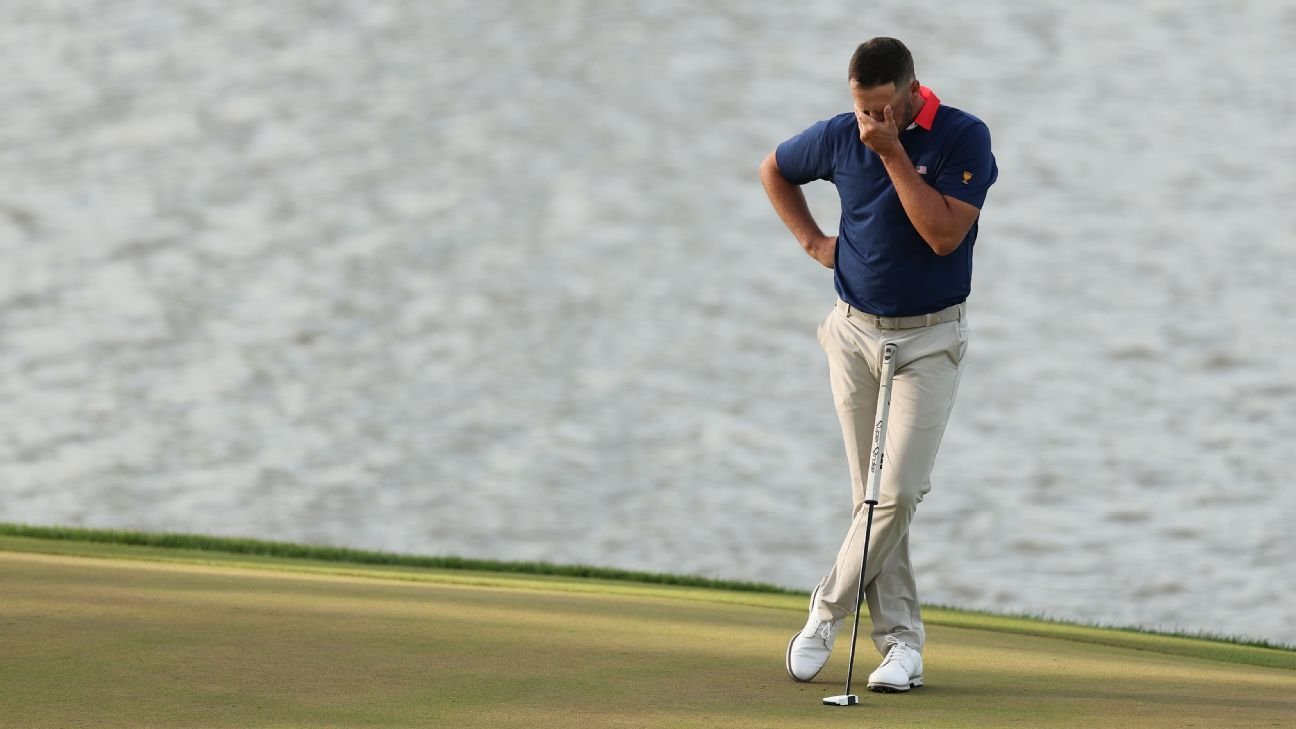 U.S. down 3 at Presidents Cup, will need largest singles rally to win