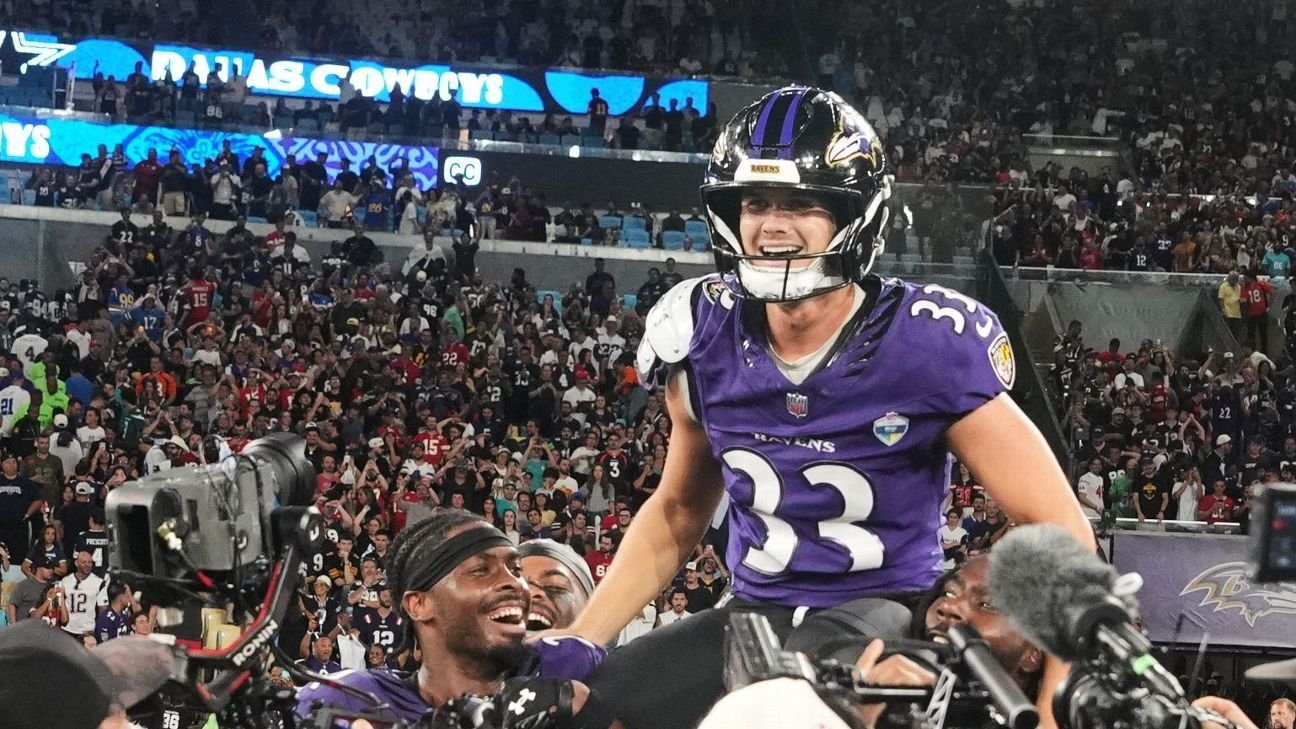 Ravens win in wild finish after Cowboys' kick paves way to Loop walk-off FG