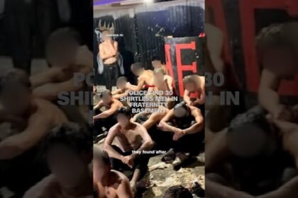 Police find 30 shirtless men in fraternity basement