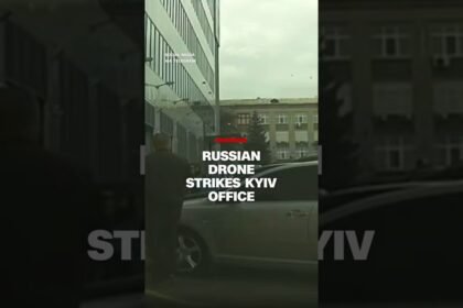 Russian drone hits Kyiv office