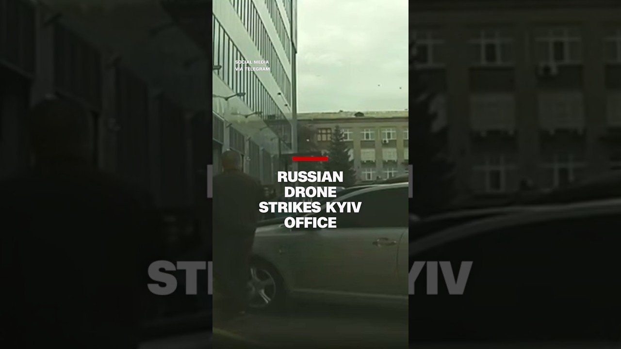 Russian drone hits Kyiv office
