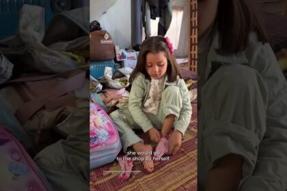 Girl disabled by Israeli strike urges wheelchairs be let into Gaza | AJ #Shorts