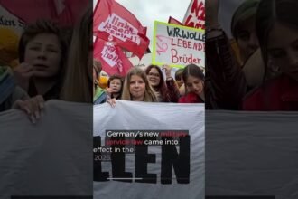 Thousands of students protest German military conscription | AJ #shorts